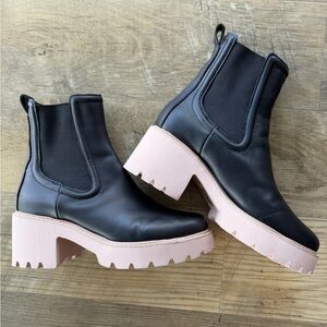 Dolce Vita Black and Pink Women's Ankle Boots size 7.5 W